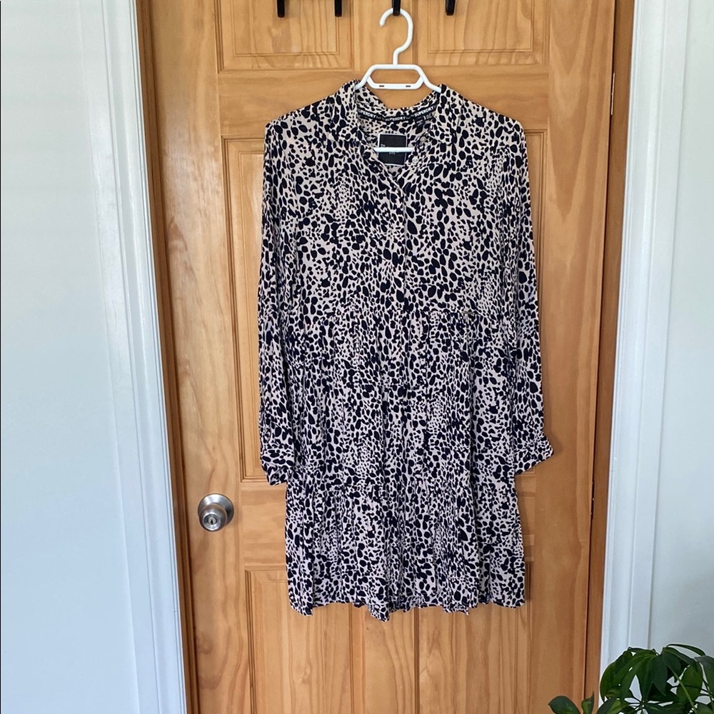 Superdry Black and White Long Sleeve Dress
